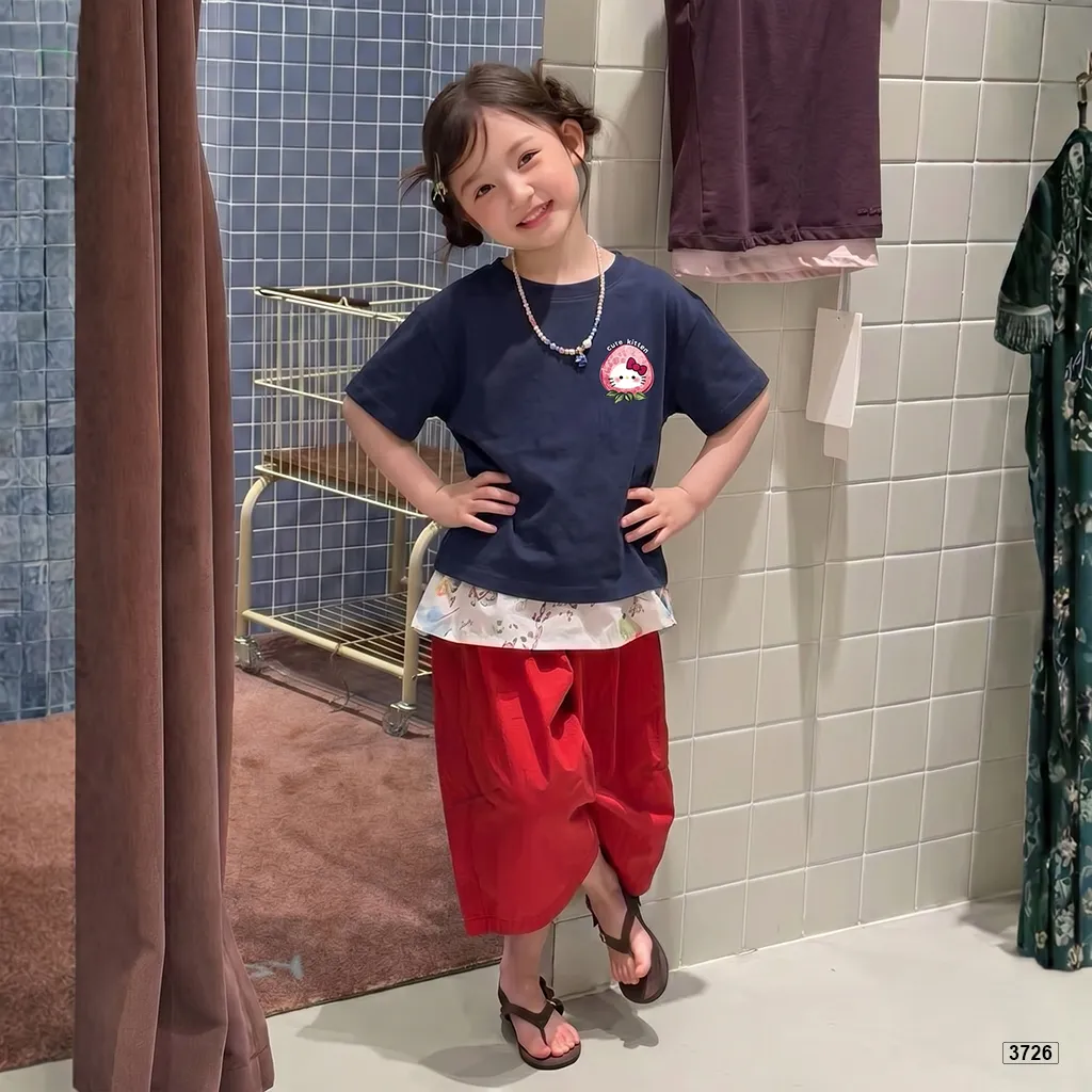 Áo thun bé gái form rộng mùa hè Cute Kitten Kado 3726_thumbnail_5