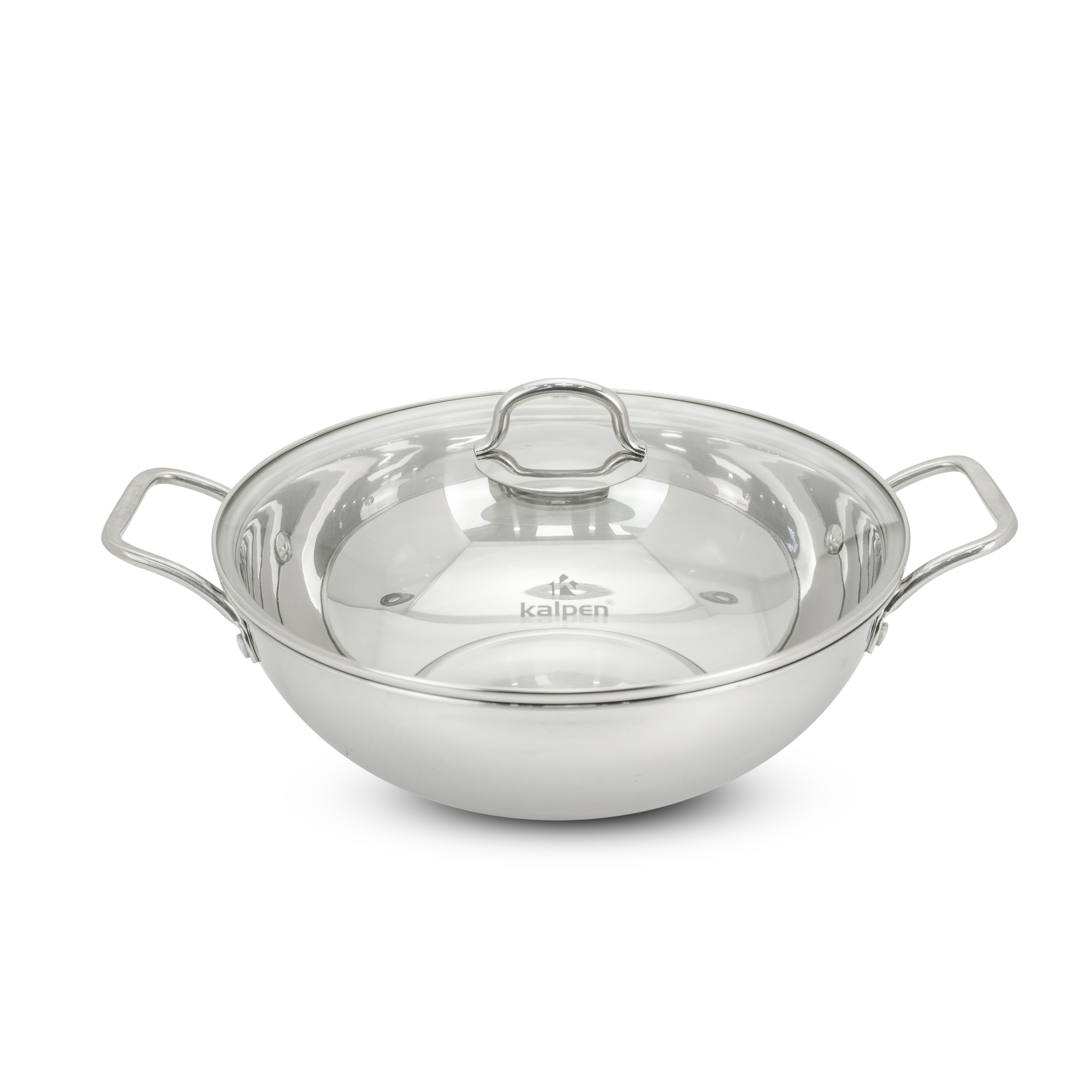 Chảo xào Inox 304 liền khối, có vung kính
