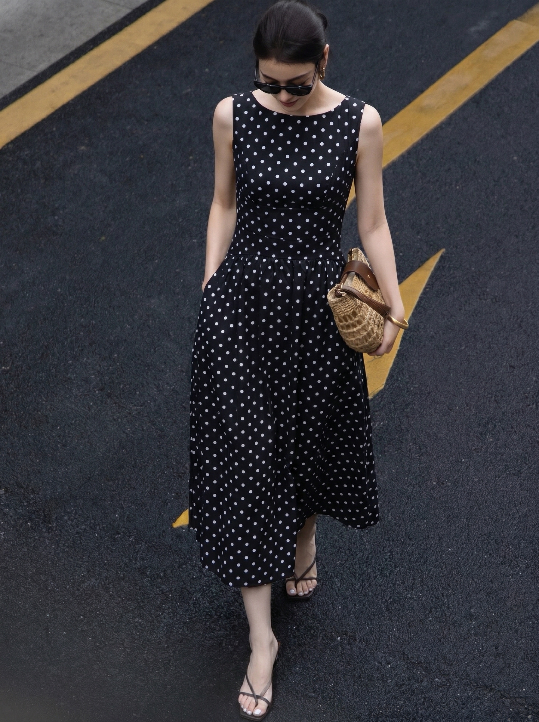 Đầm maxi chấm bi 26202 đen_thumbnail_2