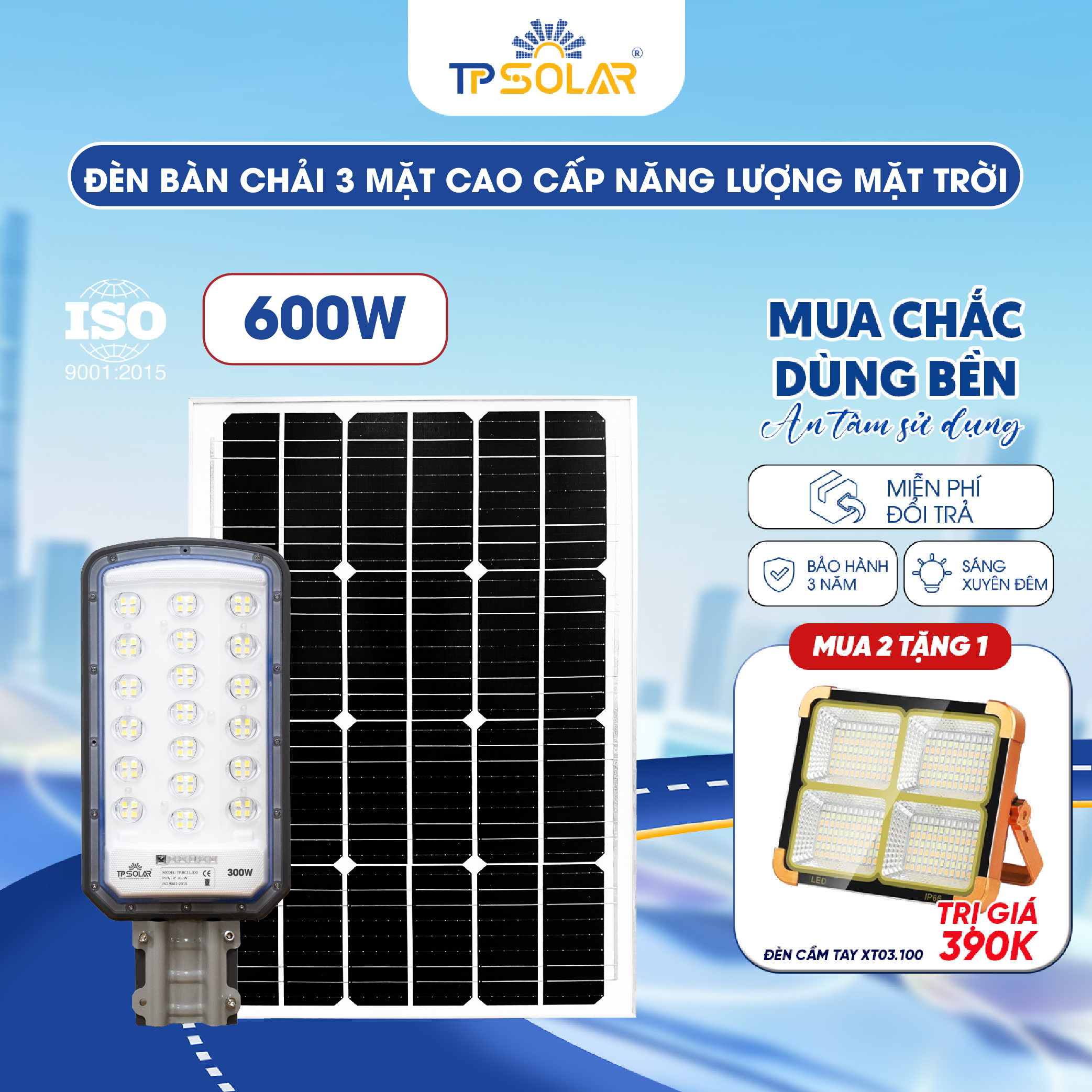 Đèn bàn chải mắt cầu lồi tỏa 3 mặt năng lượng mặt trời TP SOLAR BC11_thumbnail_8