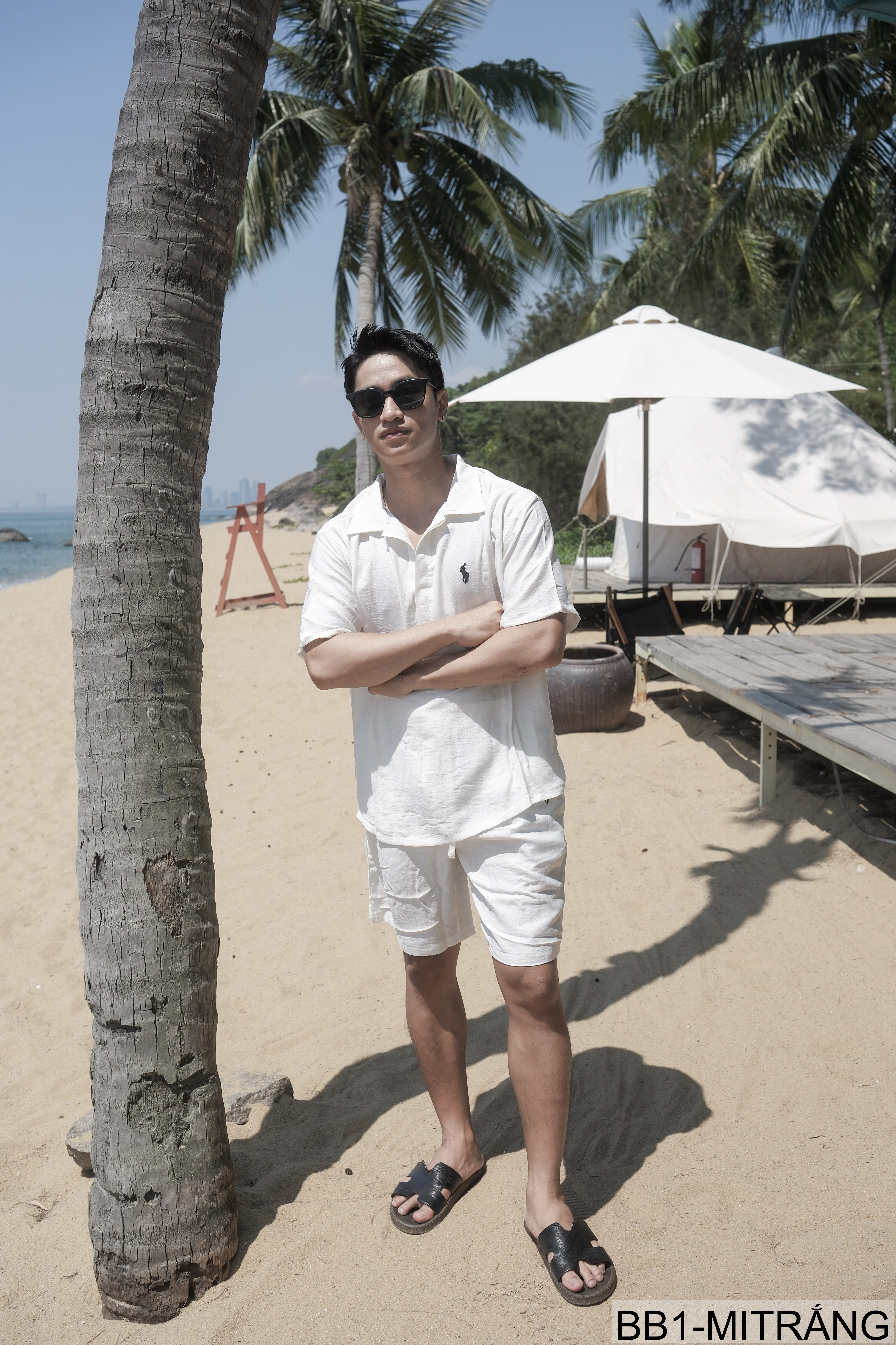 BB1 - Bộ đồ nam 2 món phong cách cực, áo sơ mi ngắn tay + quần short, chất liệu cotton thoáng mát, 3 màu Mi Trắng - Xanh Đậm - Đen_thumbnail_9