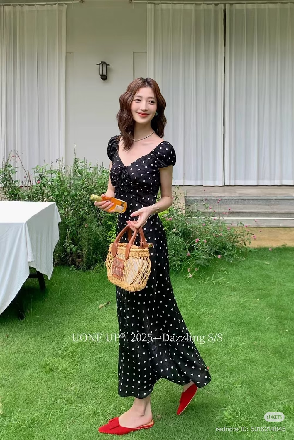 Lucas - Váy chấm bi cổ tim tay hến chun vai chân xòe dáng maxi_thumbnail_10