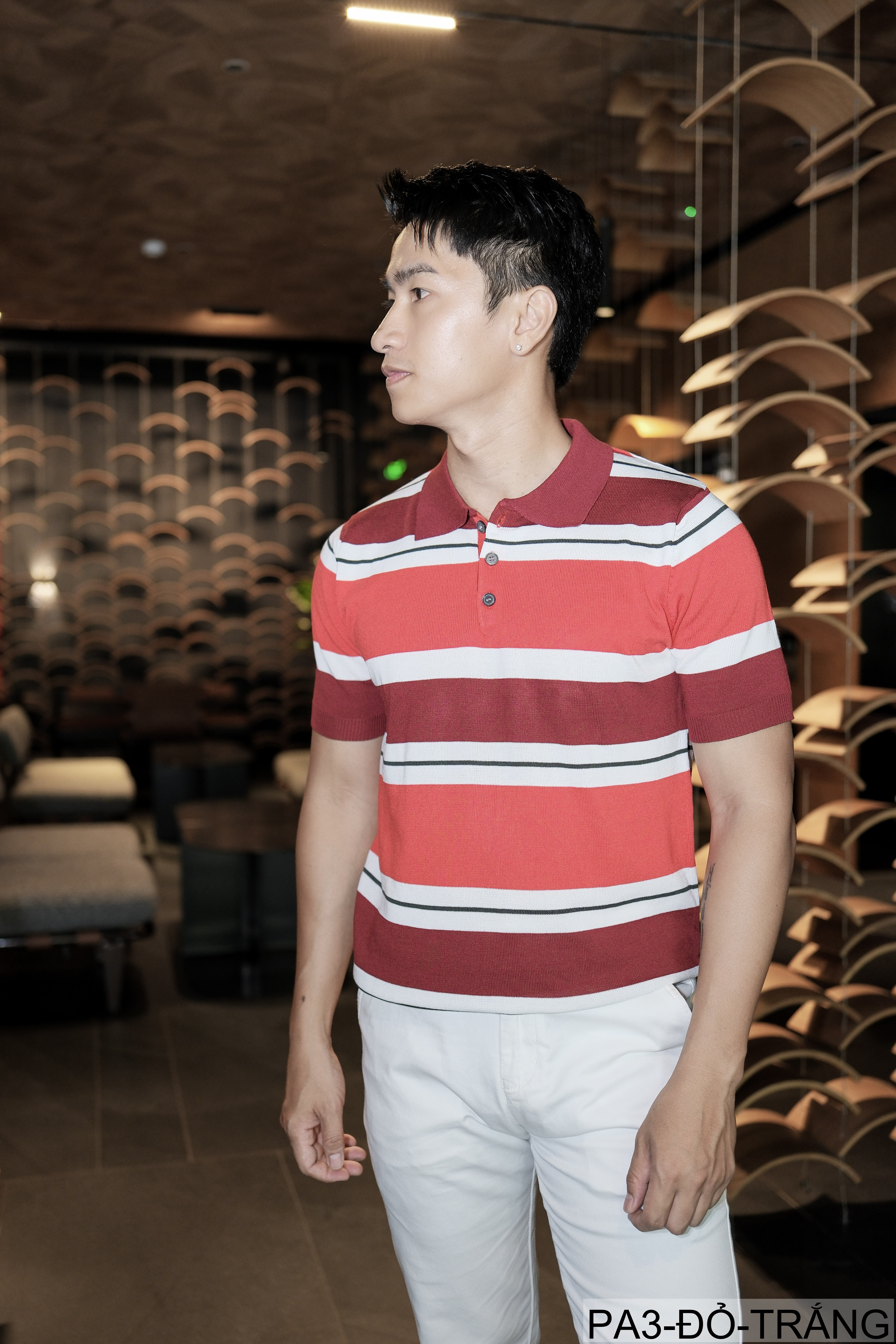 PA3 - Áo Polo Nam Tay Ngắn Cổ Cài Nút Sọc Ngang Phong Cách Hàn Quốc Mùa Hè_thumbnail_5