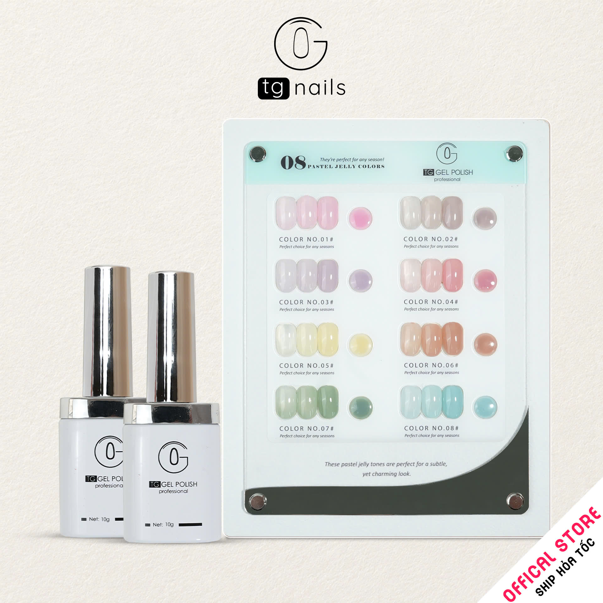 Combo sơn gel 8 màu Thạch Pastel kèm bảng màu_thumbnail_1