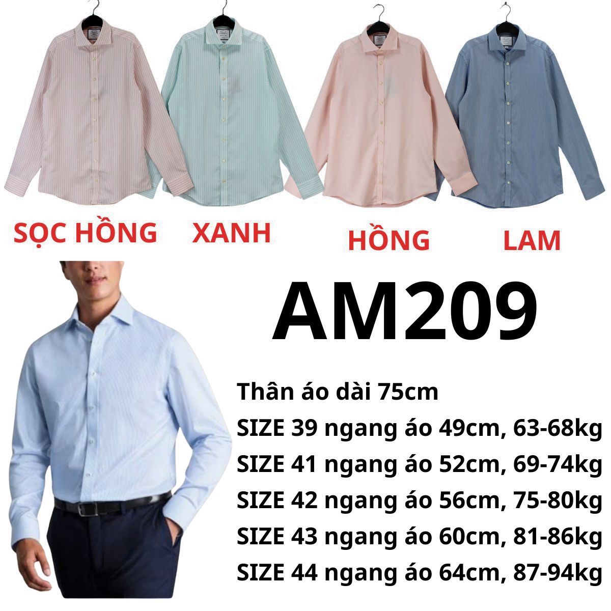 AM209 - Áo sơ mi nam TD
