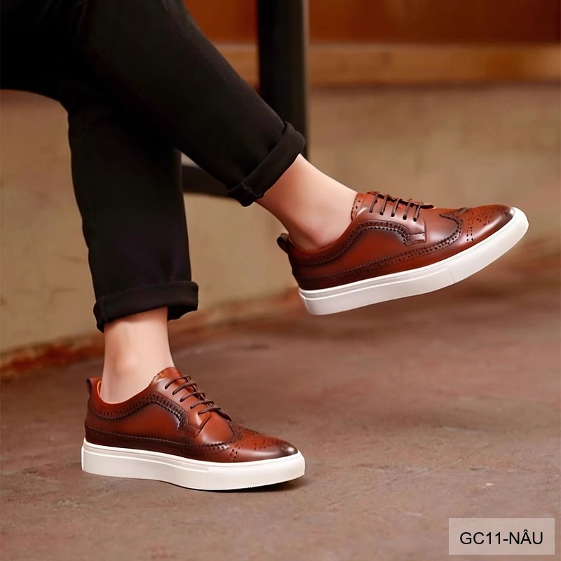 GC11 - Giày Nam Brogue Da Thật Phong Cách Anh Quốc Thiết Kế Sneaker Thời Trang_thumbnail_15