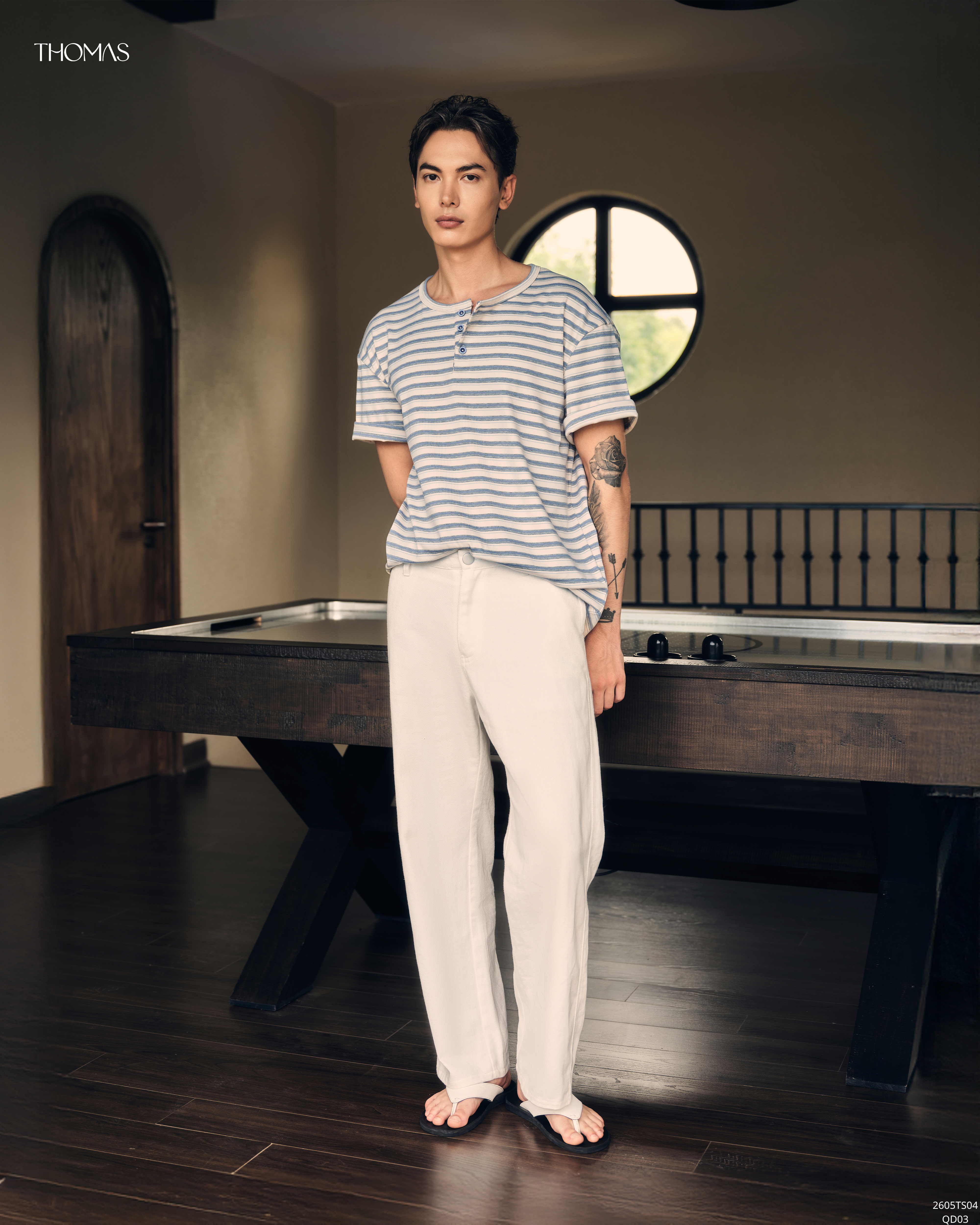Áo Thun Henley Dario Vải Jersey Knit Form Straight_thumbnail_3