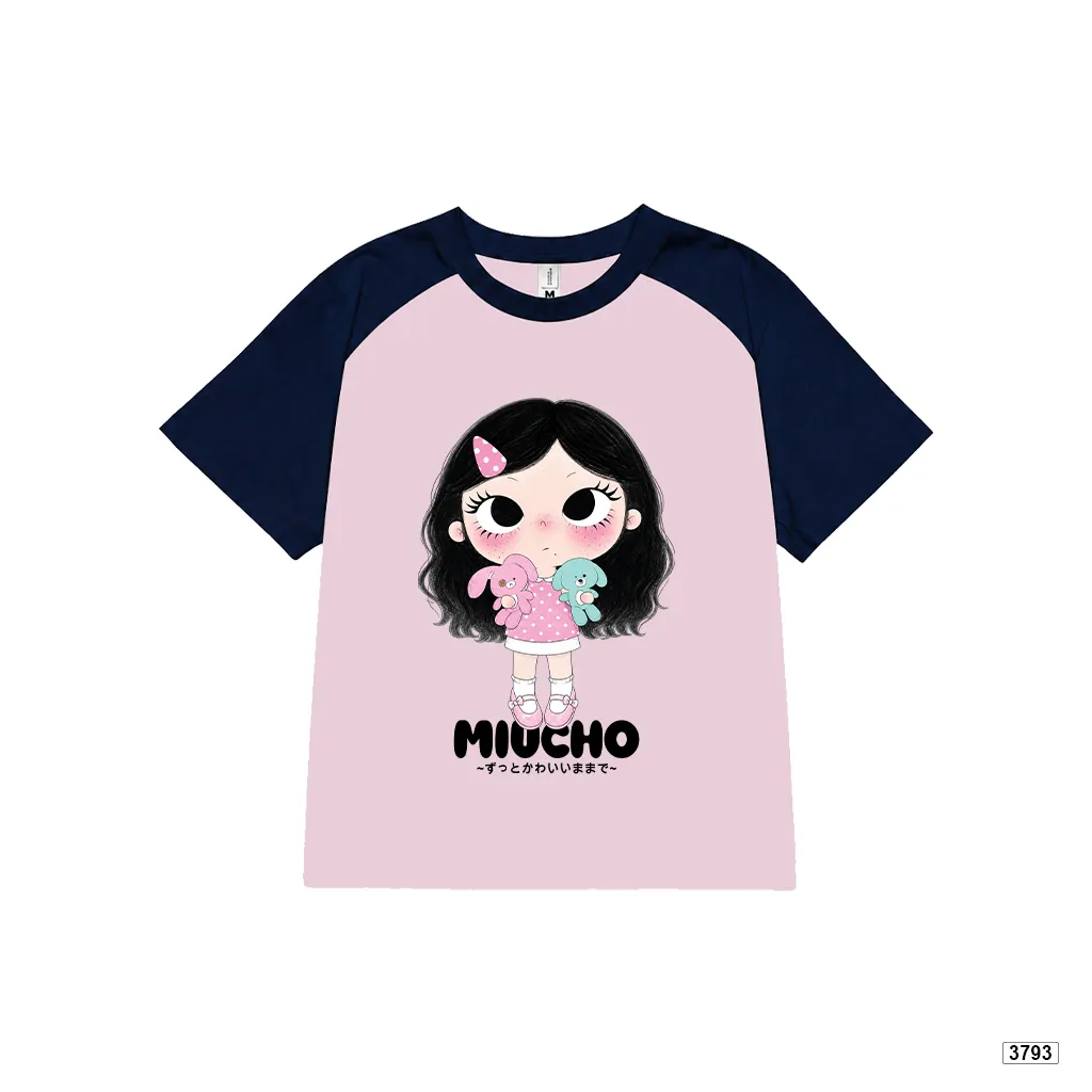 Áo babytee phối tay raglan mix màu Cartoon Baby Girl dễ thương Miucho 3793_thumbnail_8