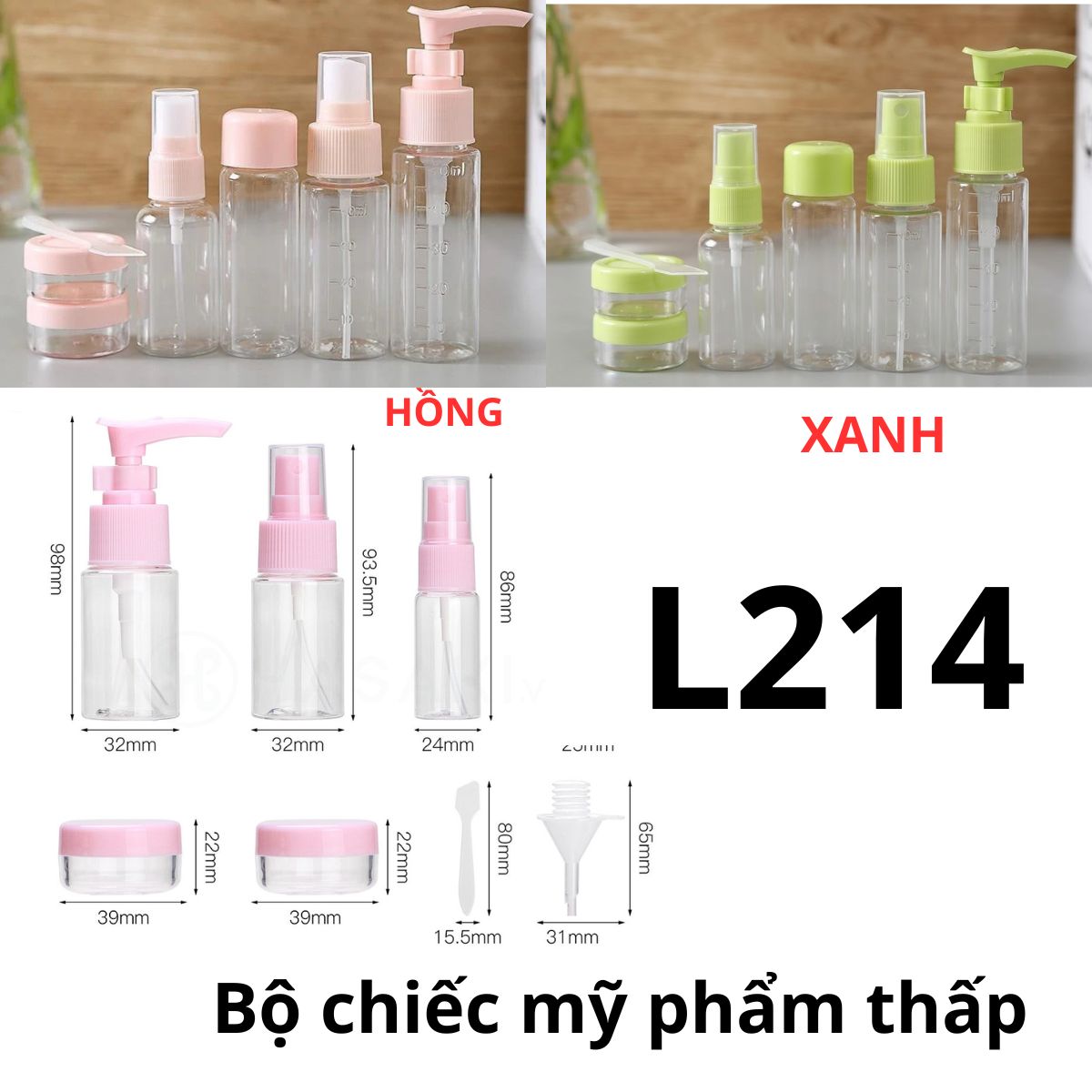 L214- Bộ chiếc mỹ phẩm thấp