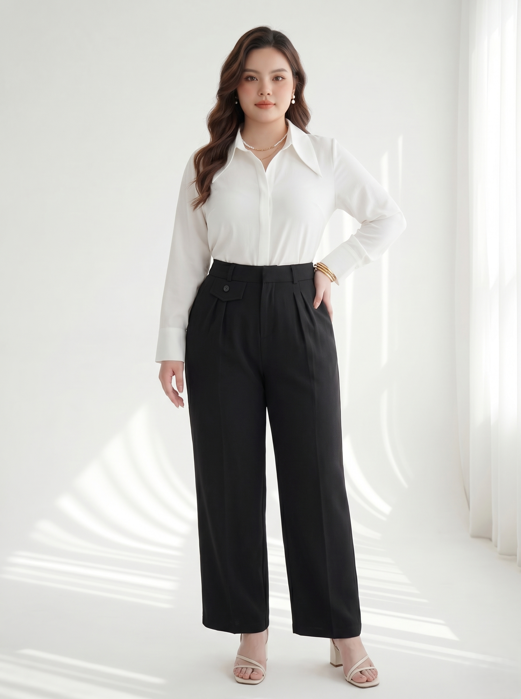 BIGSIZE NỮ - Quần tây suông nắp túi kiểu dành cho nàng 55-95kg V-QD037