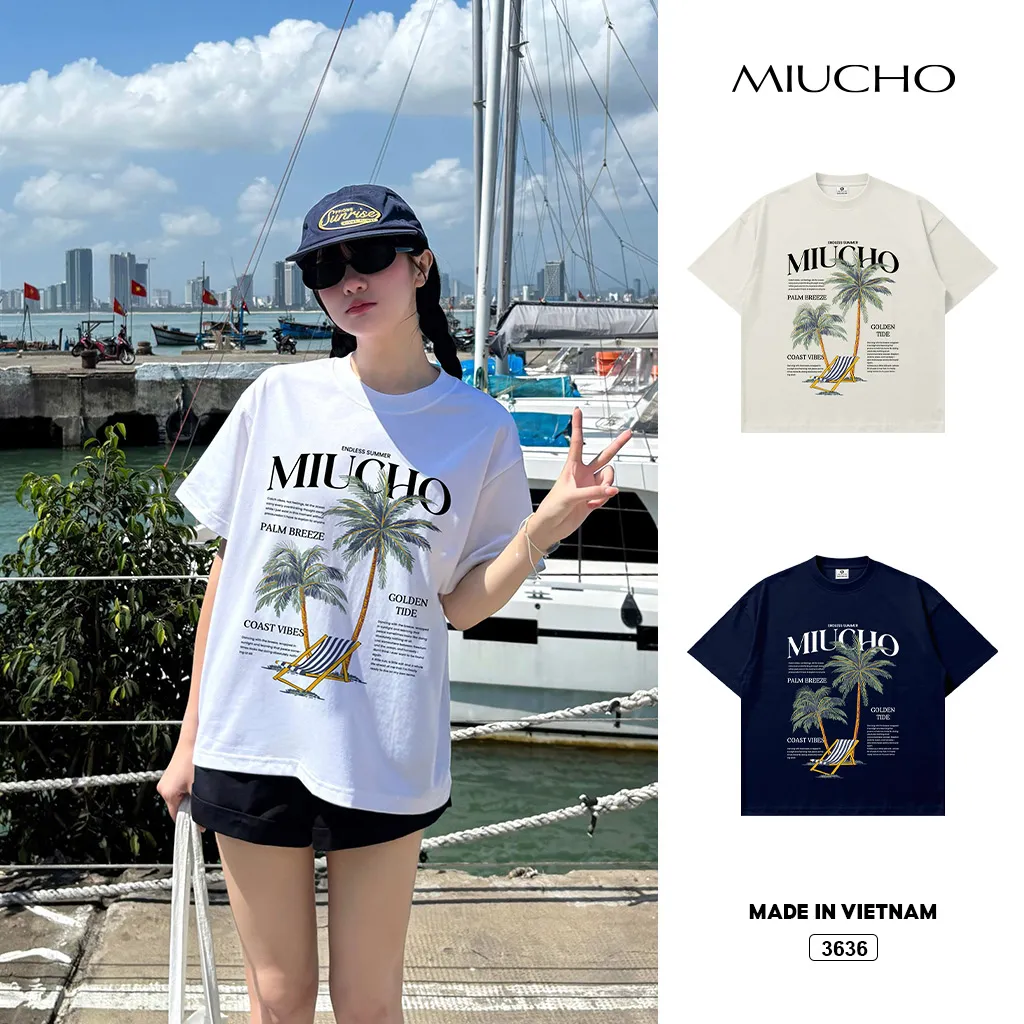 Áo thun boxy unisex phong cách mùa hè năng động Miucho 3636