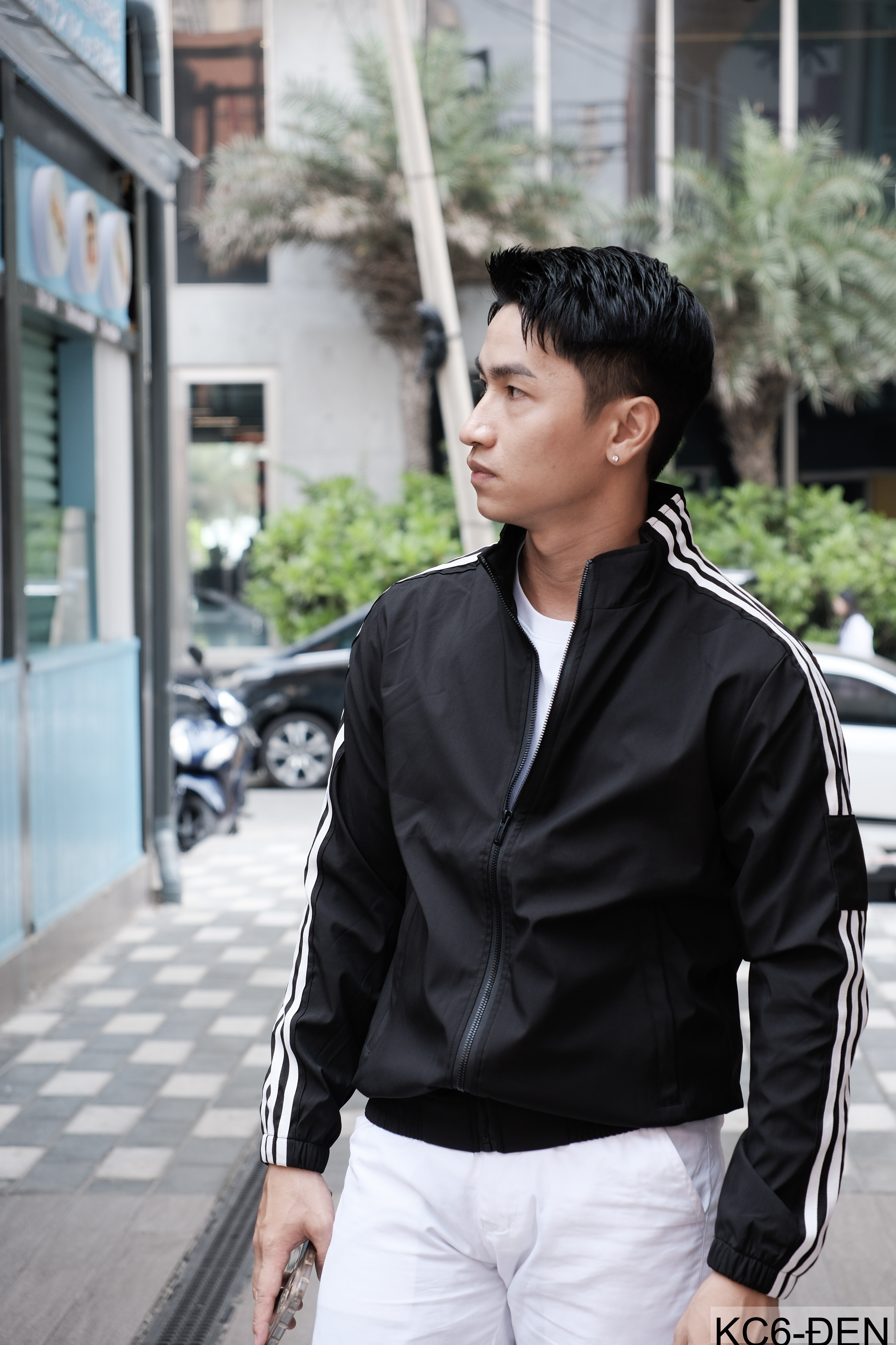 KC6 - Áo khoác nam thể thao cổ đứng tay dài chống mài mòn, thoáng khí, 3 màu trắng xanh lá đen_thumbnail_32