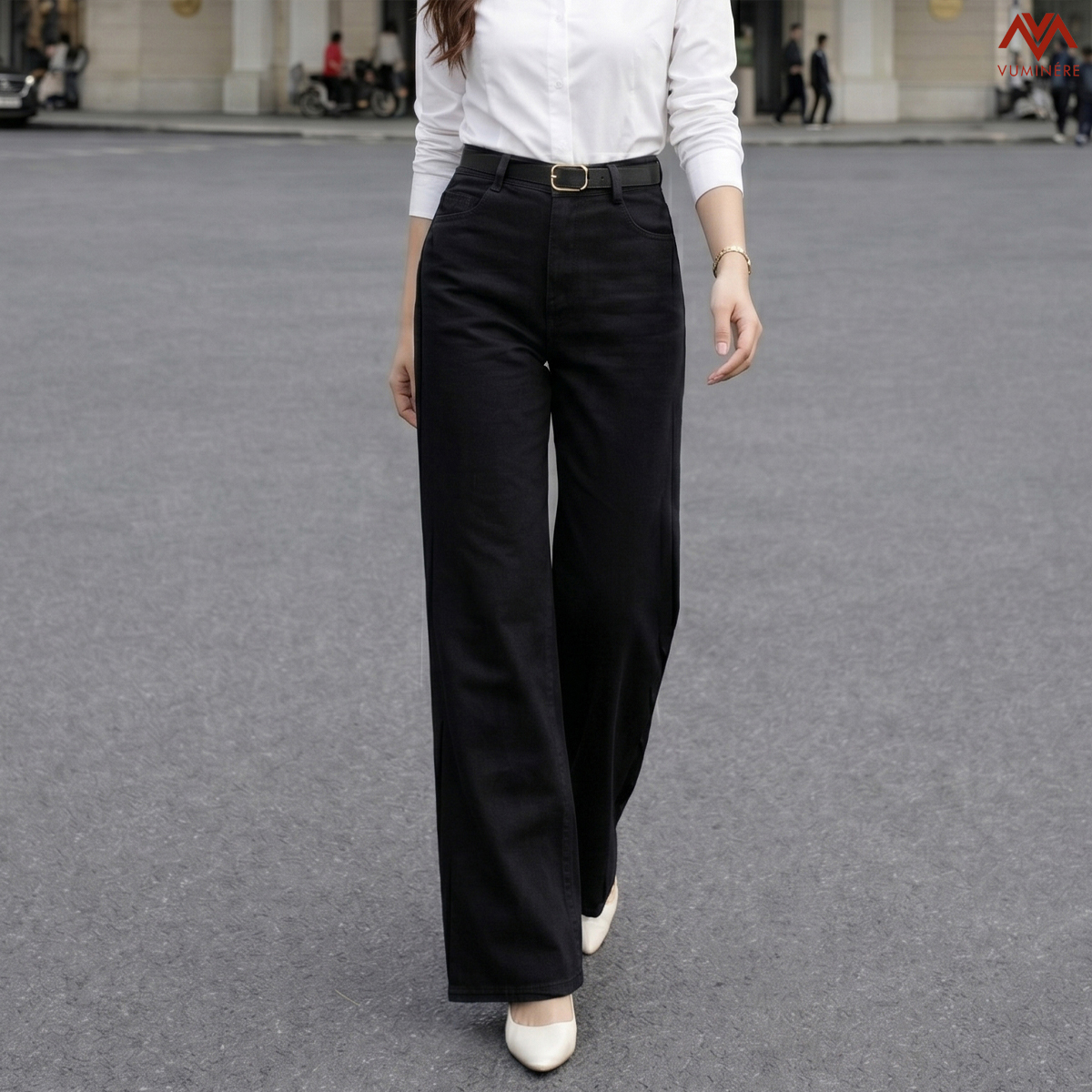 Quần Jeans nữ dáng loe nhẹ ( CG1 )