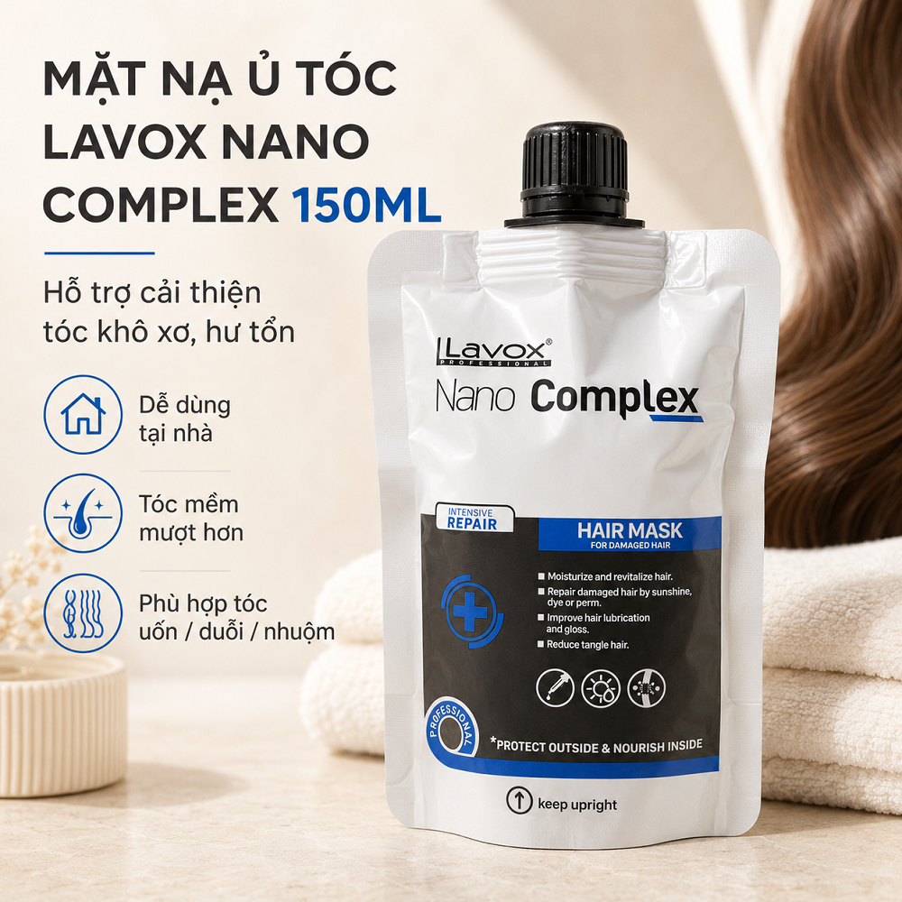 [Chính Hãng] Kem Ủ Tóc Phục Hồi Lavox Nano Complex 150ml - Cứu Tinh Tóc Khô Xơ, Hư Tổn Chuẩn Salon