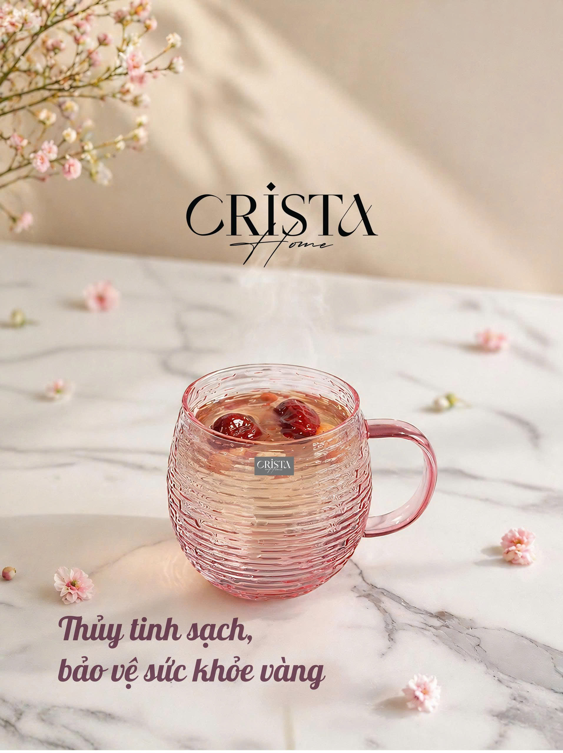 Bộ 6 cốc thủy tinh dáng bầu vân ngang có quai 350ml CRISTA HOME_thumbnail_6