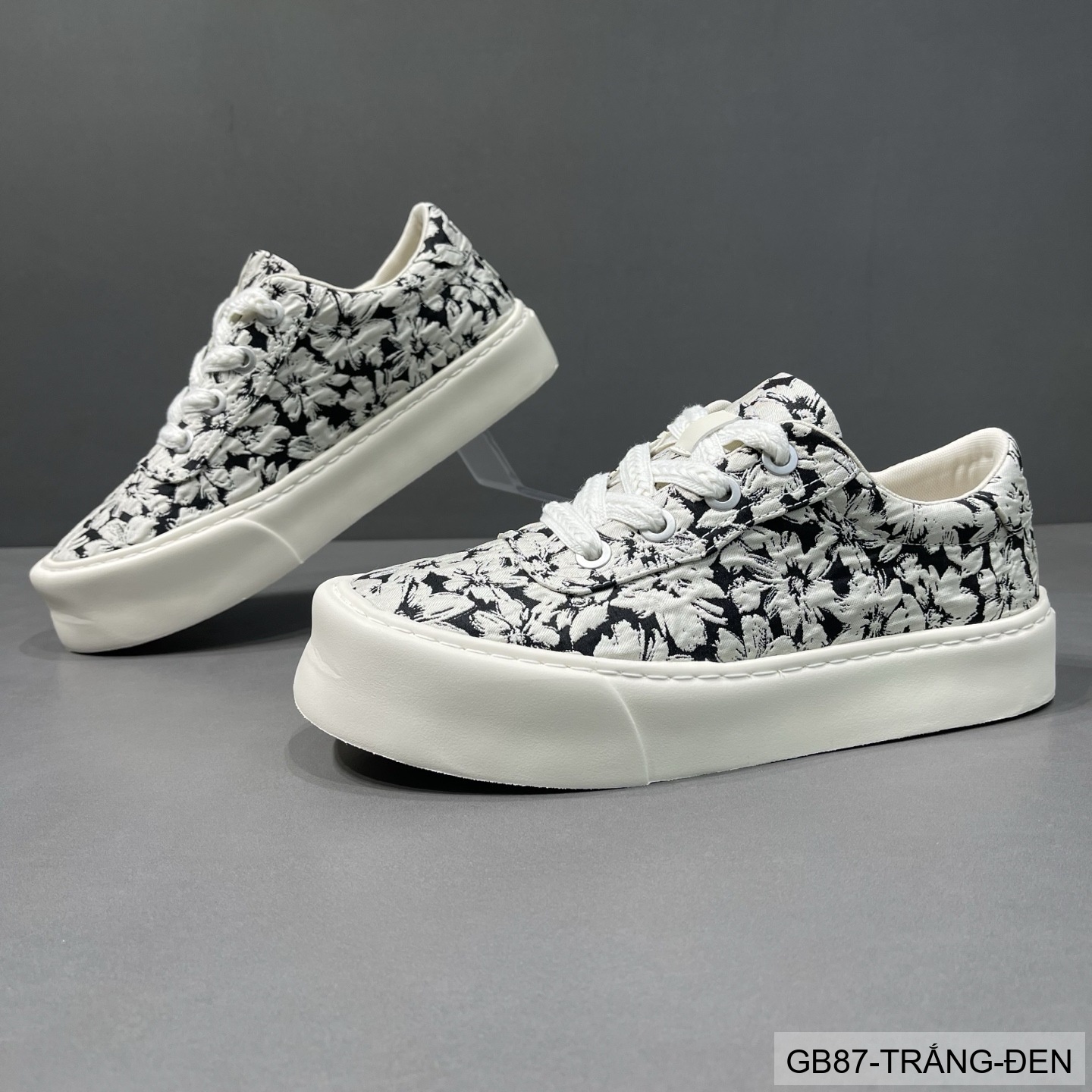 GB87 - Giày vải nam họa tiết hoa, thoáng khí, phong cách streetwear, đế bằng êm chân_thumbnail_2