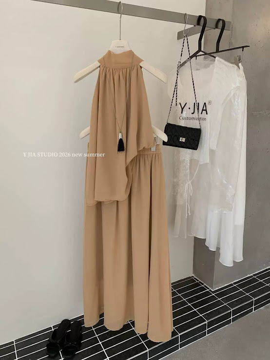 Lucas - Set áo yếm cổ cao + chân váy voan 2 lớp dáng xòe dài YJIA_thumbnail_8