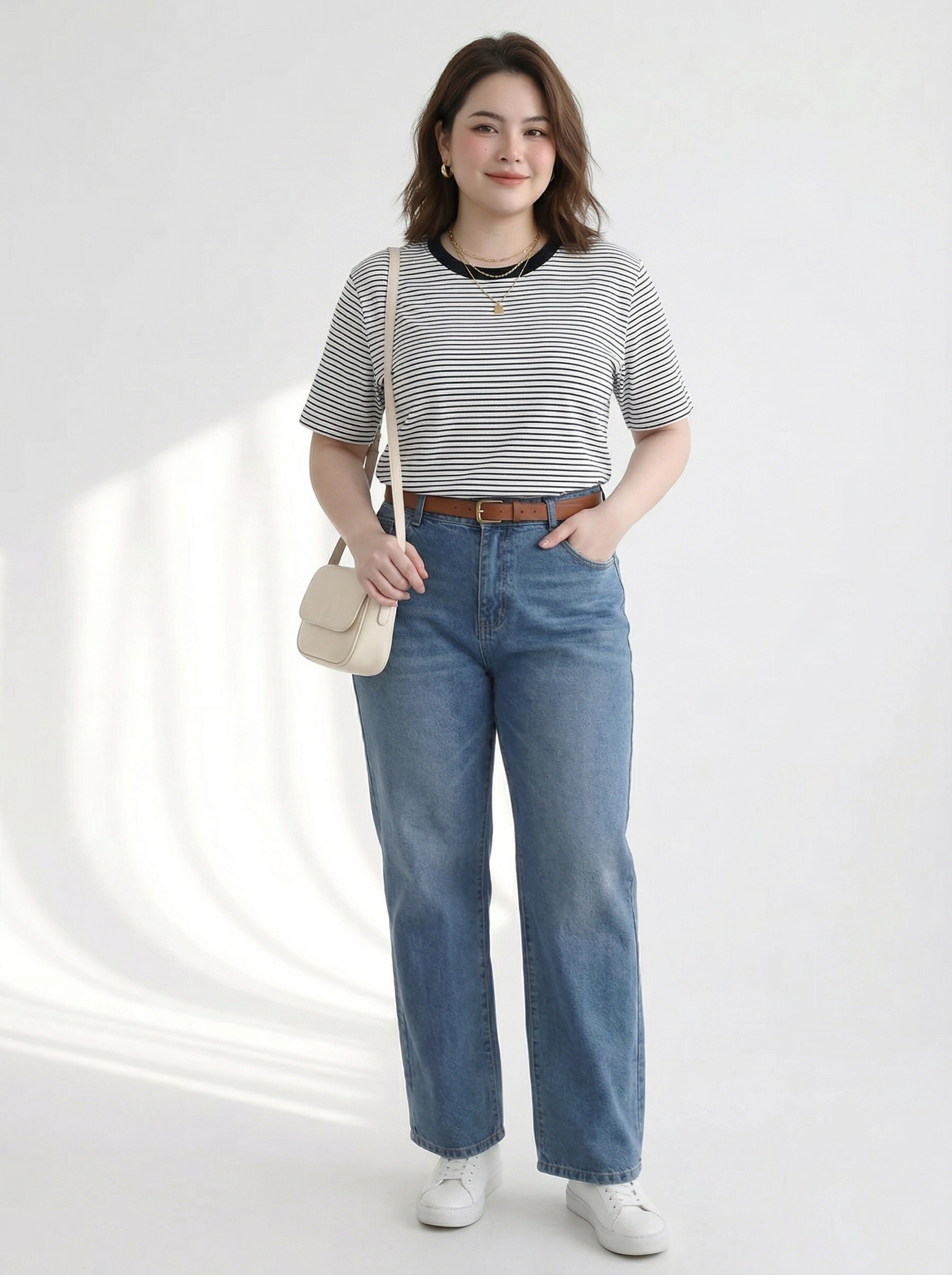 BIGSIZE- Quần jean suông co giãn basic V-QJ01 dành cho nàng béo