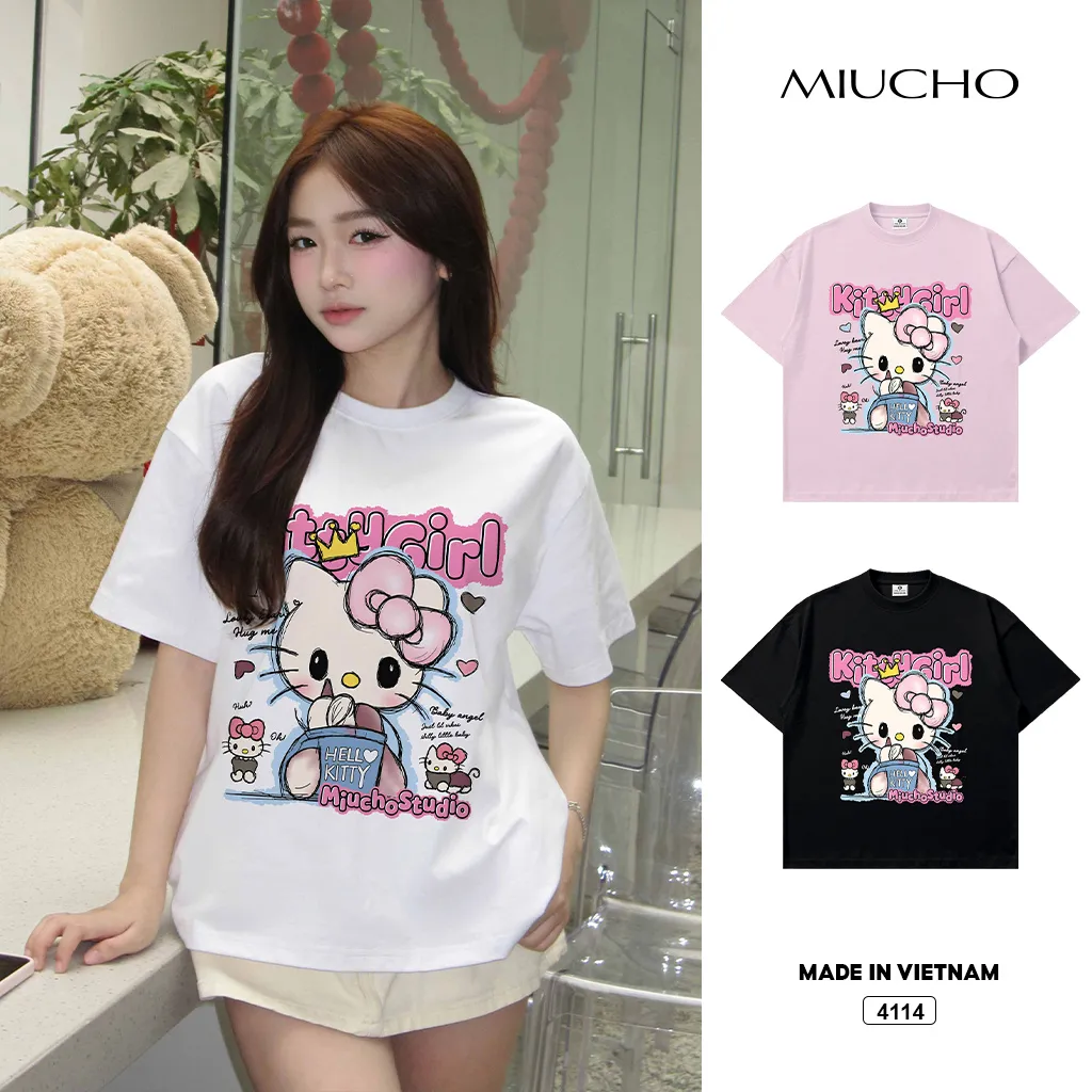 Áo thun nữ form boxy Kittie Girl Miucho 4114