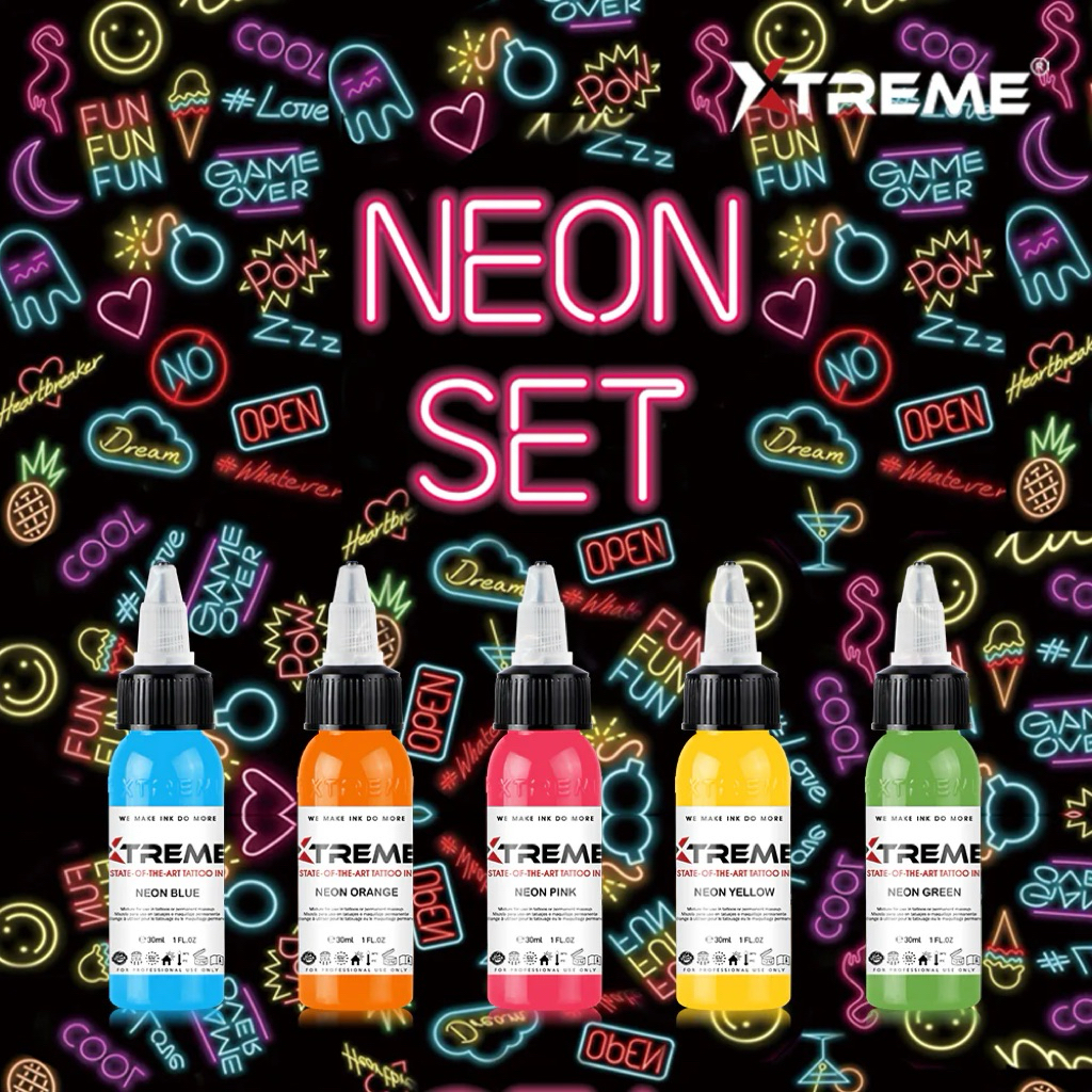 Neon Set - XTREME INK (1oz) - Made in USA - Hàng mới về (HSD: 2029)