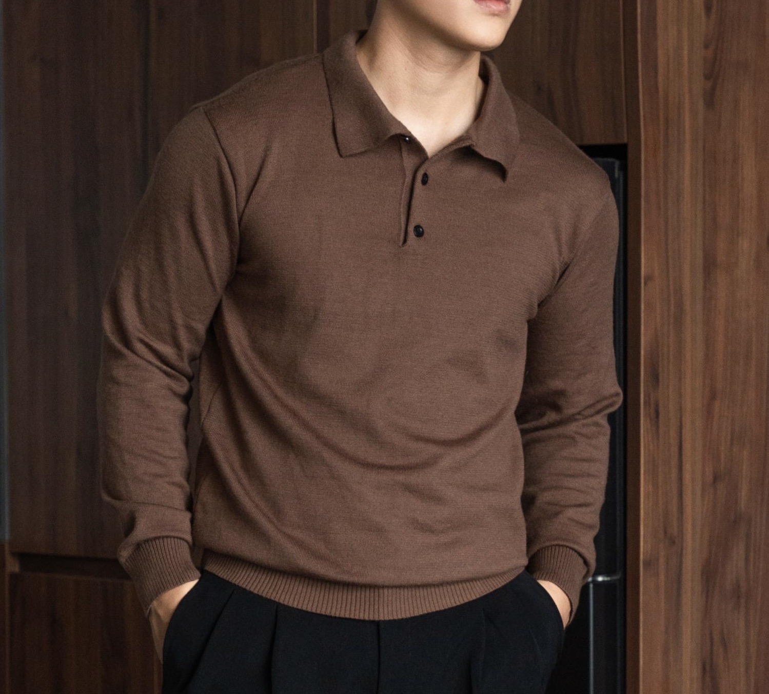 Áo Polo Henry Len Lông Thỏ Form Regular