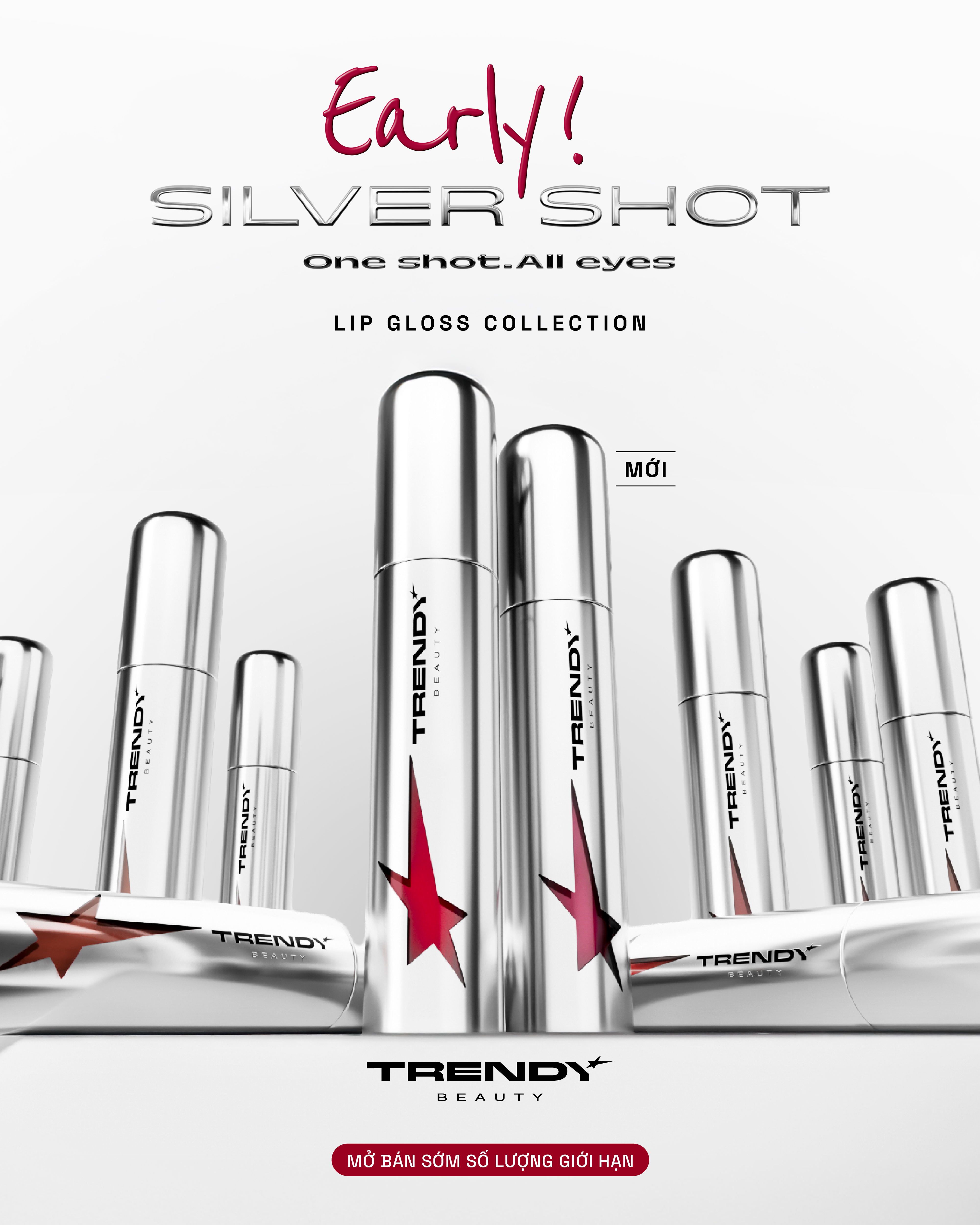 G08 Burn - Son bóng màu đỏ đất đậm Trendy Beauty Lip Gloss Silver Shot