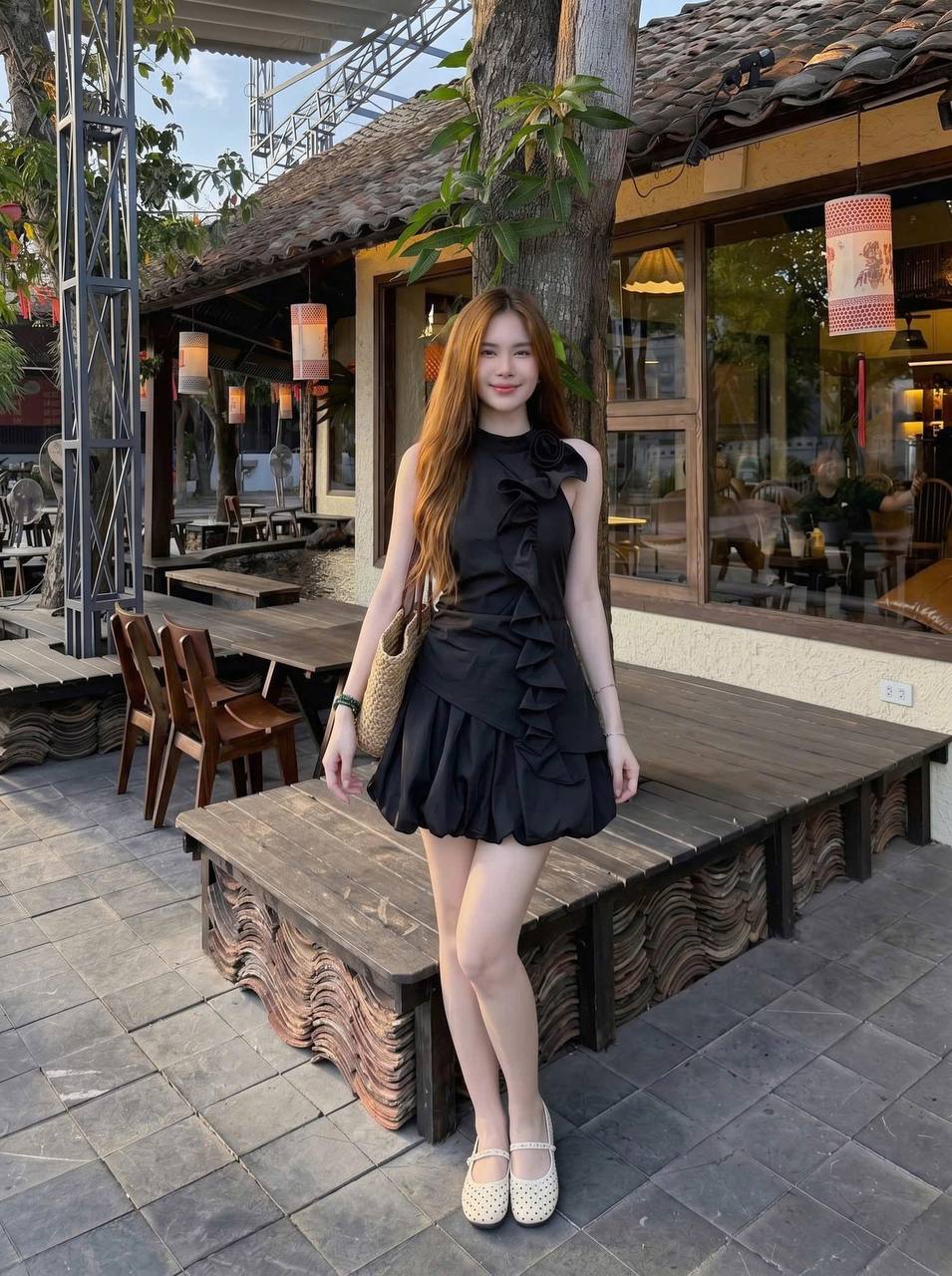 Set Bộ Nữ Quần bí+áo cổ yếm đính hoa HN.226 (C)_thumbnail_4