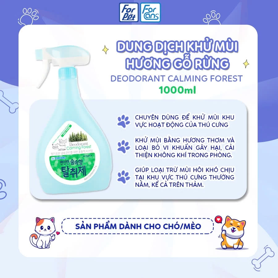 Dung dịch khử mùi chuồng Forans Hương Gỗ Rừng 1000ml