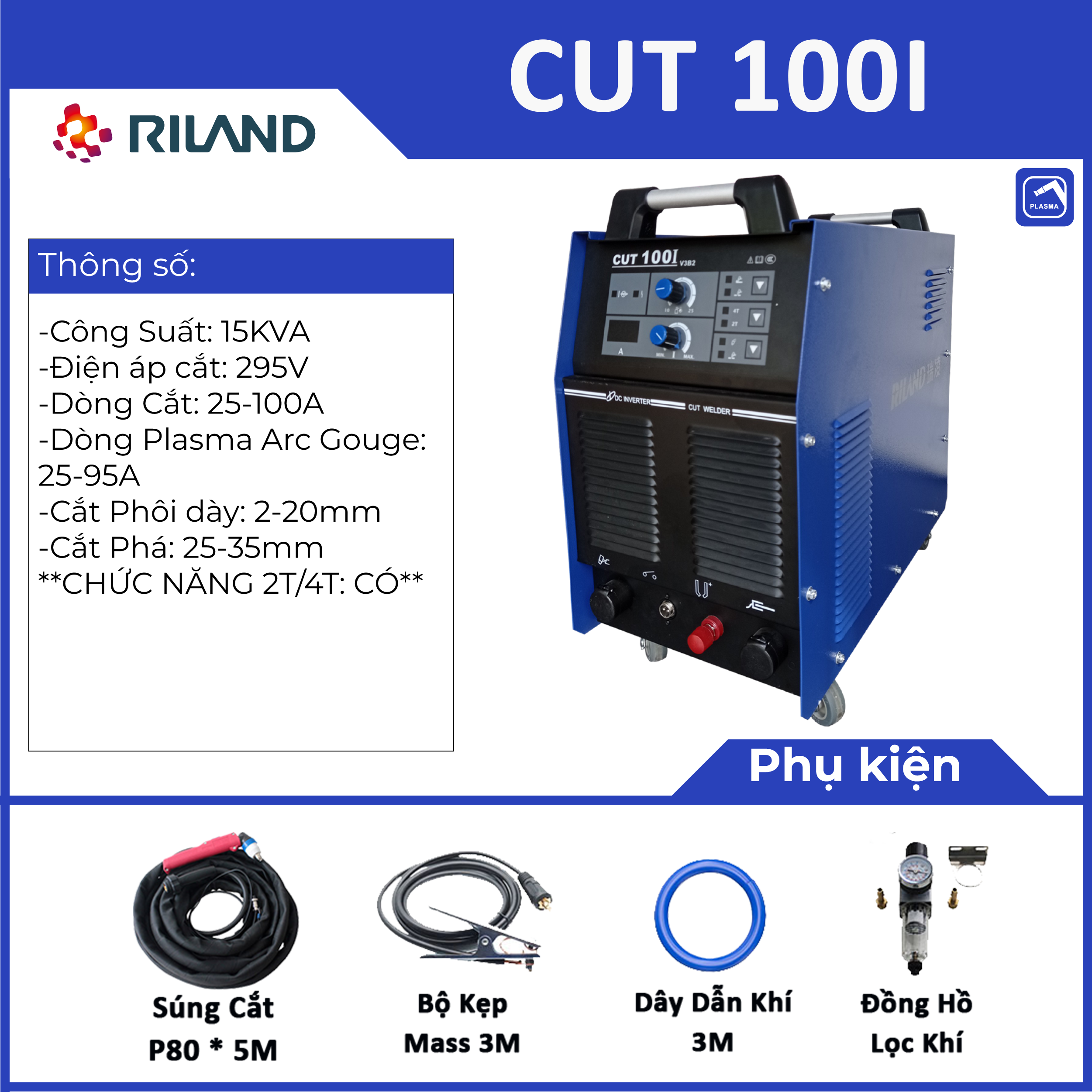 Máy cut Plasma CUT 100I- RILAND