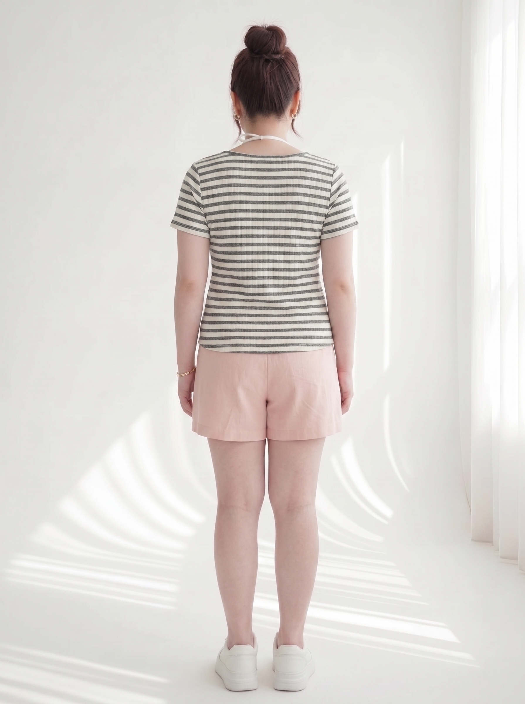 Quần Short Ống Rộng Lưng Thun Bigsize Gọn Đùi - Đen/Hồng Pastel - Vừa 55kg Trở Lên - QS011_thumbnail_7