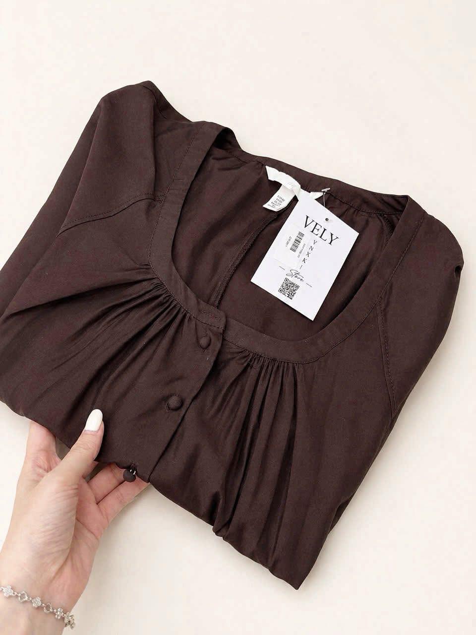 E687 ĐẦM SUÔNG NÂU CỔ U H&M_thumbnail_9