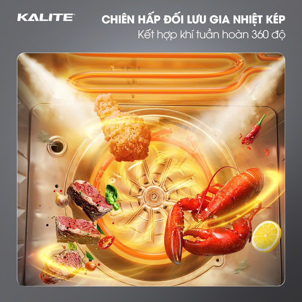 Nồi chiên hơi nước KALITE STEAM FUSION PRO, 4in1 chiên, hấp, nướng, rã đông, 20 lít_thumbnail_5
