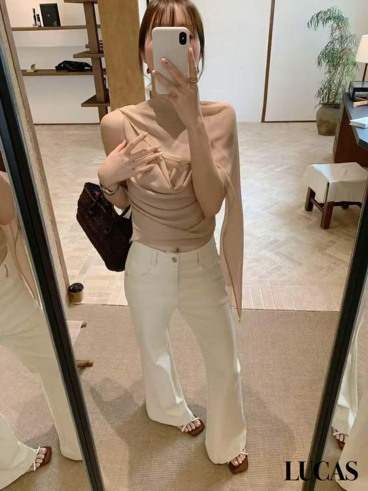 Áo sơ mi cổ đổ zile + khăn voan_thumbnail_5