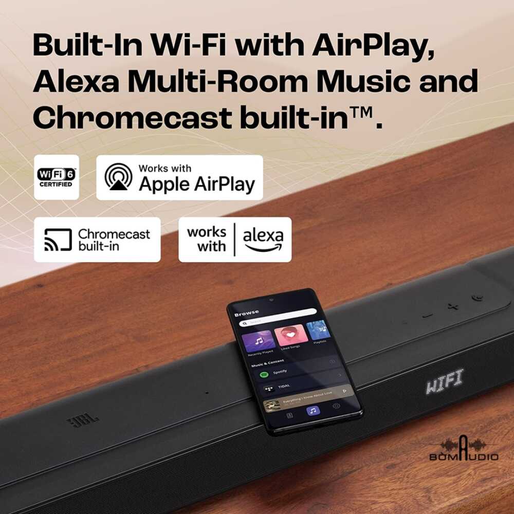 JBL Bar 500 phát nhạc trực tuyến qua wifi