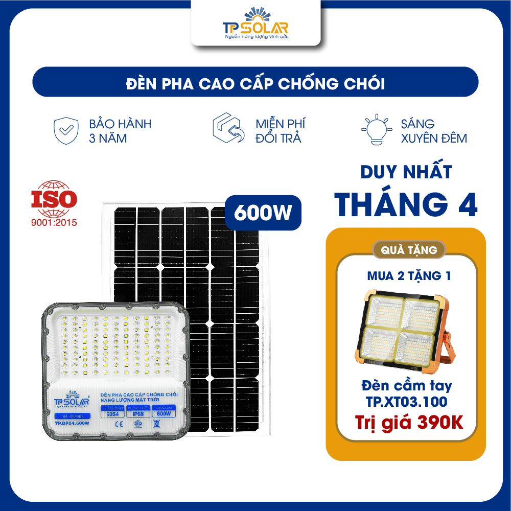 Đèn pha cao cấp chống chói năng lượng mặt trời (TP.DP04.600 / TP.DP04.1000)