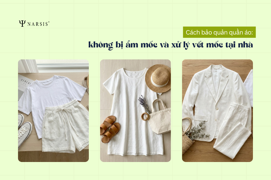 Cách bảo quản quần áo không bị ẩm mốc và xử lý vết mốc tại nhà