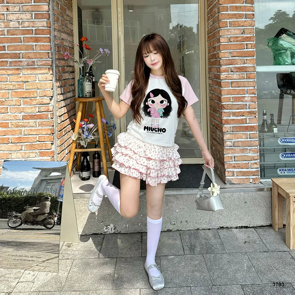 Áo babytee phối tay raglan mix màu Cartoon Baby Girl dễ thương Miucho 3793_thumbnail_4