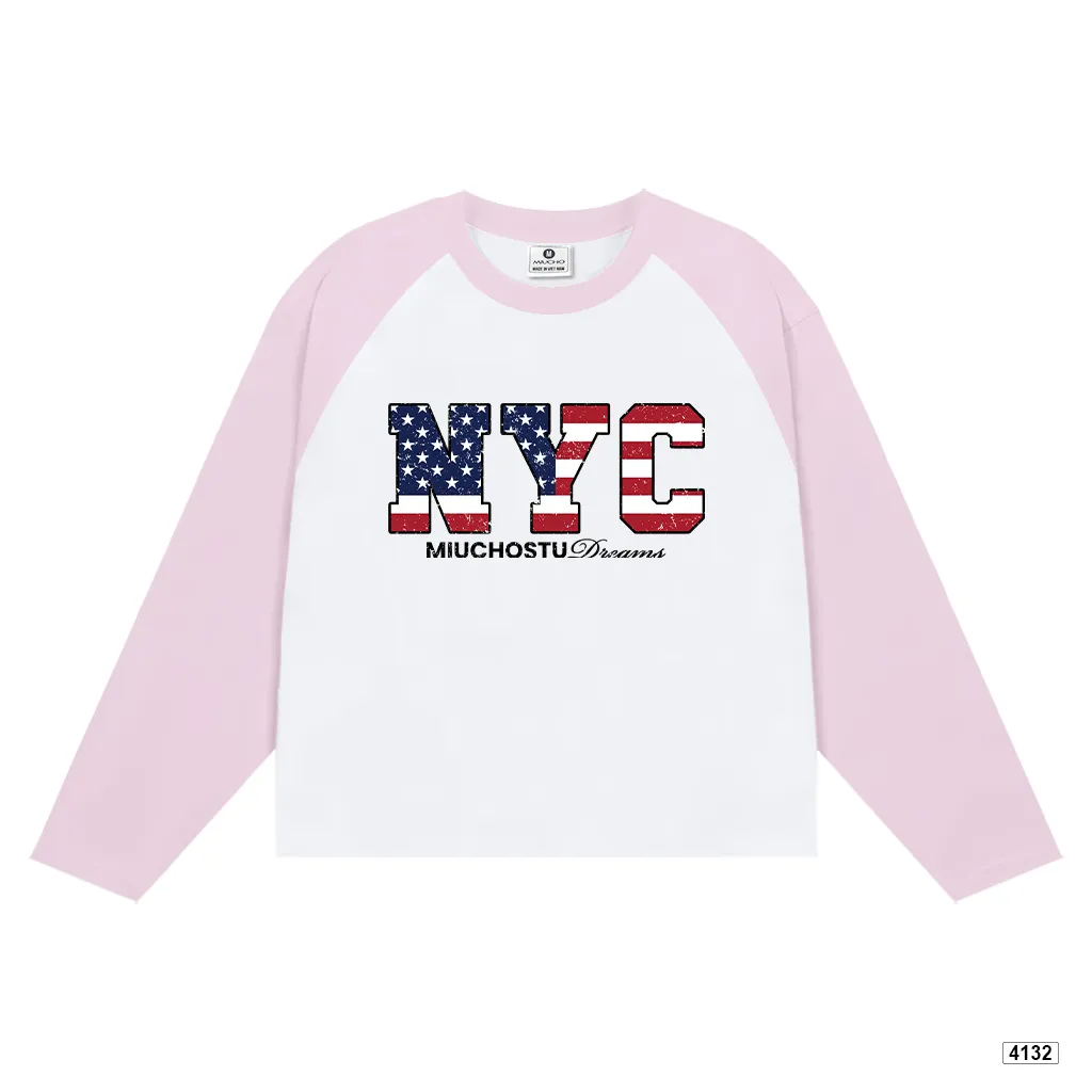 Áo thun boxy tay dài phối raglan street style Miucho 4132_thumbnail_0