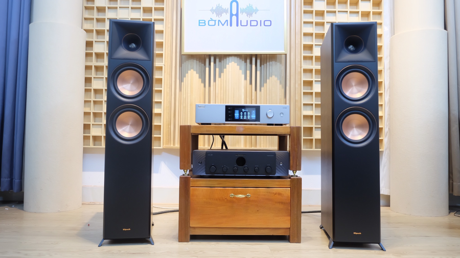 Hình ảnh chụp thực tế Combo Amply DBAcoustic LX H8 + Loa cột Klipsch 6000F - B73 tại Bờm Audio.