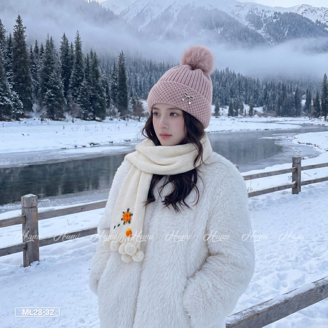 MŨ LEN NỮ ĐÍNH NƠ (ML28-32 HỒNG)_thumbnail_4