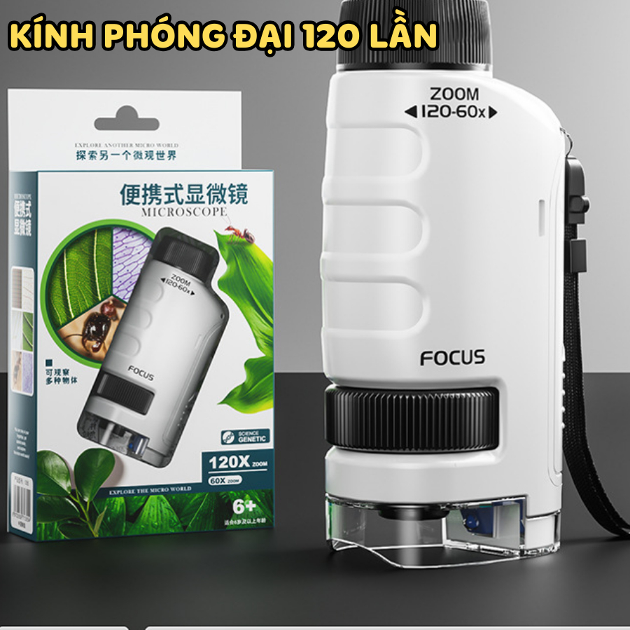Kính Hiển Vi Cầm Tay Cho Bé, 60–120 Phóng Đại, Có Đèn Trắng Tím Tặng Kẹp Điện Thoại Khám, Phá Thế Giới 349KH_thumbnail_1