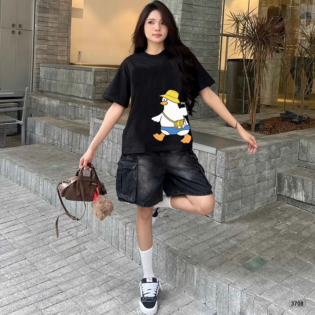 Áo thun form boxy vịt con đáng yêu Miucho 3708_thumbnail_4