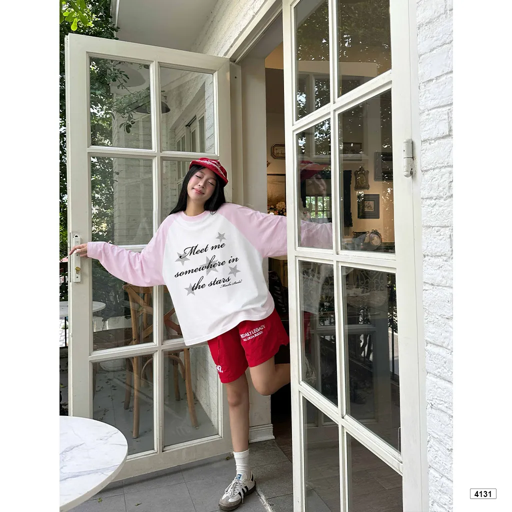 Áo thun tay dài form boxy phối raglan basic Miucho 4131_thumbnail_3