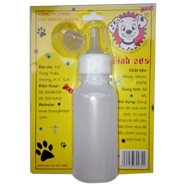 Bình sữa 60ML dùng cho CHÓ MÈO CÚN MIU hiệu LHK