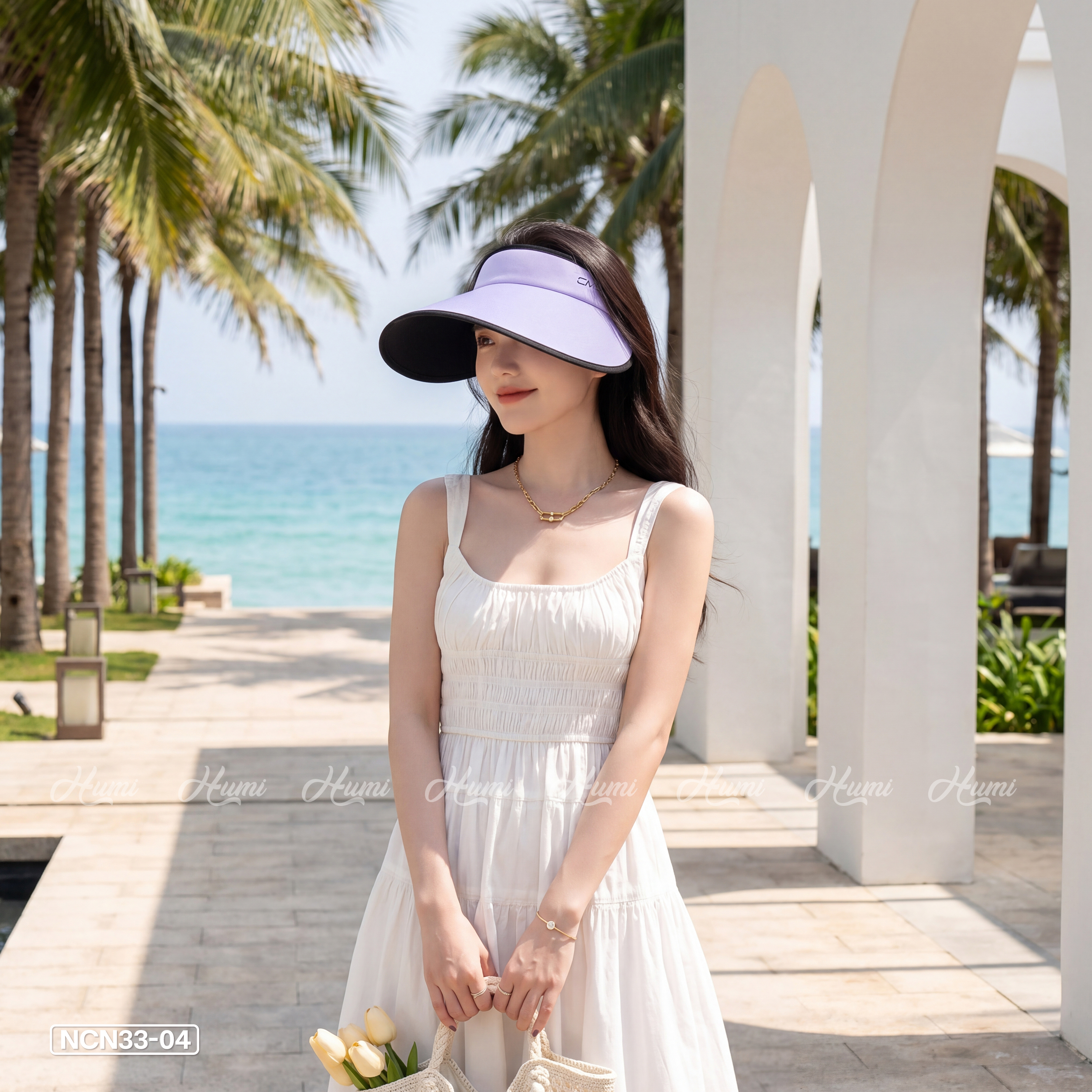 MŨ CHỐNG NẮNG MÙA HÈ HỞ CHÓP (NCN33-04 TÍM)_thumbnail_0