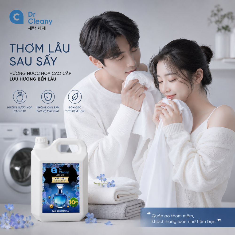 Nước giặt công nghiệp Dr. Cleany 10KG (Xanh)