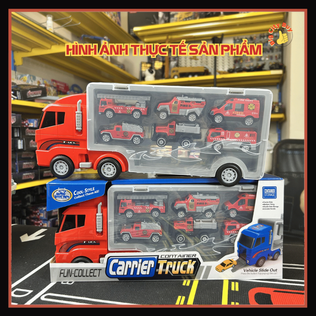 Xe Container Chở Xe Cứu Hoả Mini Carier Truck 6 Trong 1 Đồ Chơi Ô Tô Di Động Cho Bé BigcityBuy 333XCCX_thumbnail_8