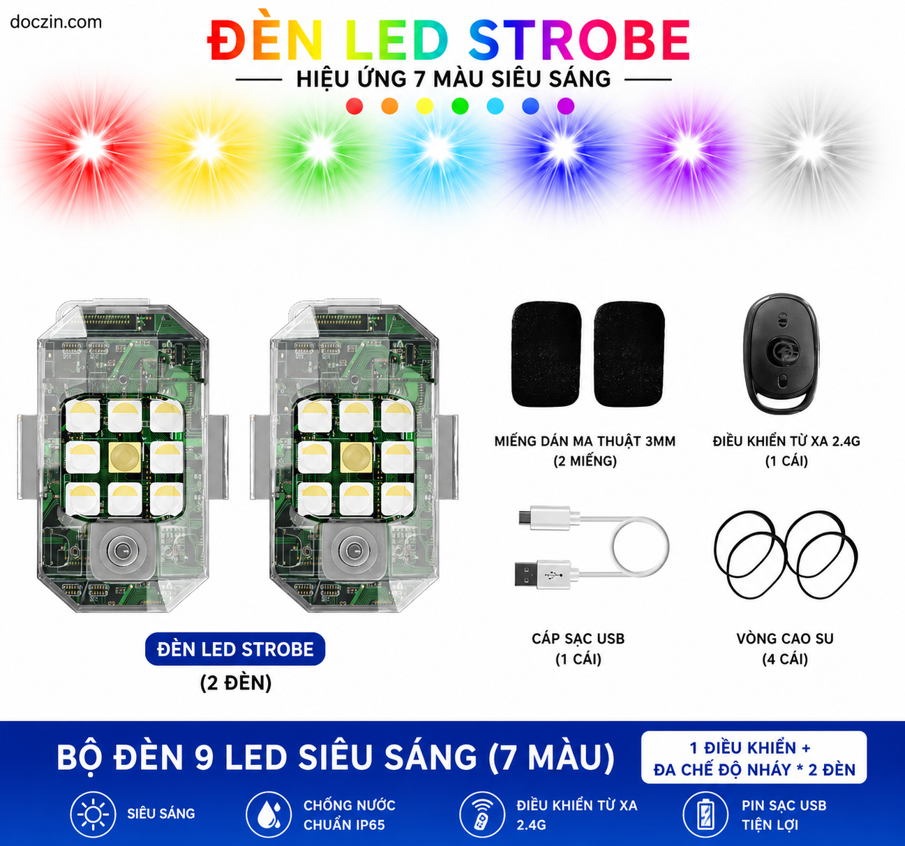 Đèn led Oto  Nhấp Nháy Cảnh Báo Đa Năng Chống Va Chạm_thumbnail_1