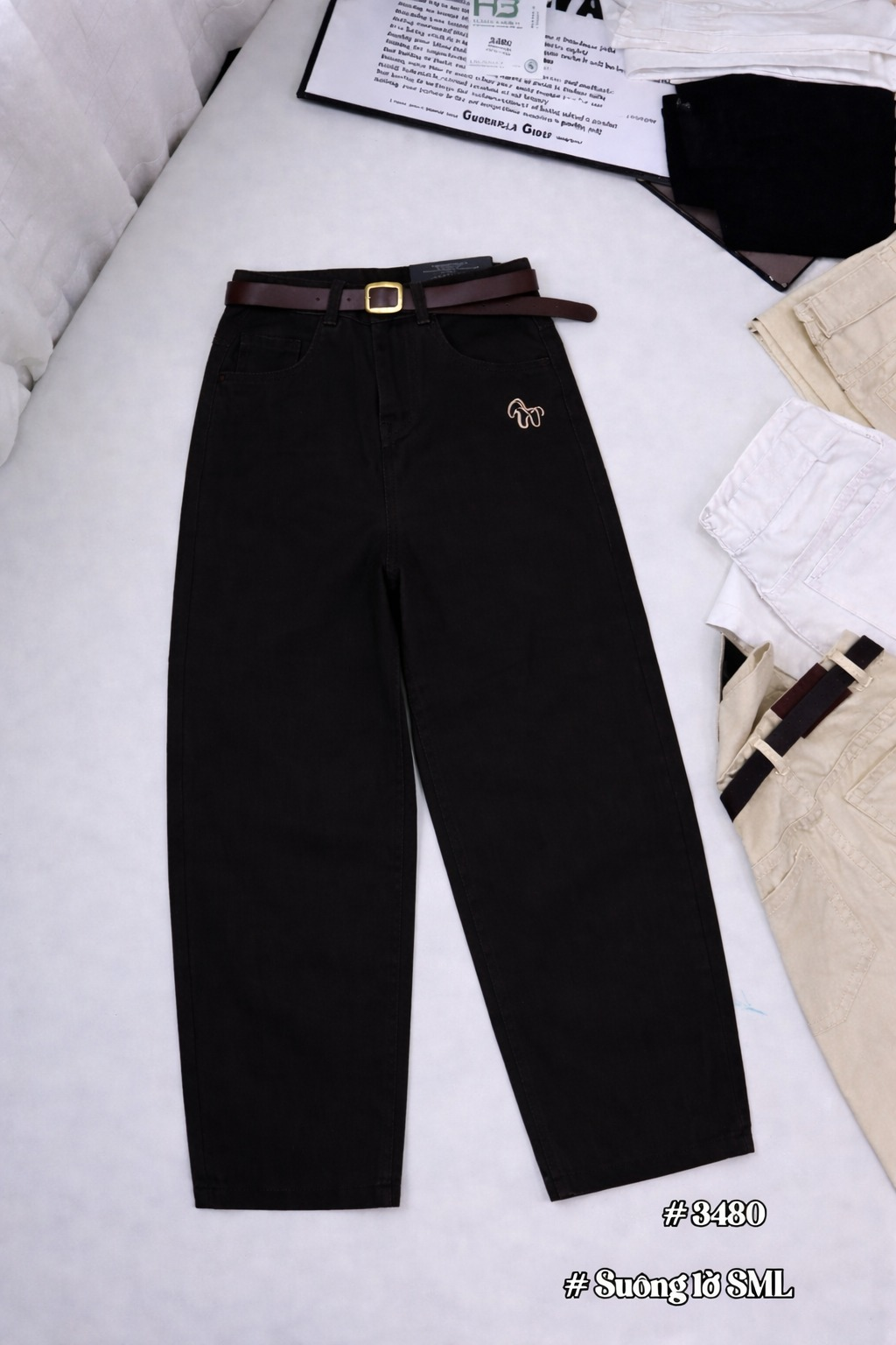 Quần Kaki Nữ Ống Suông thêu con voi NT.3248HB (C) (1451)_thumbnail_4