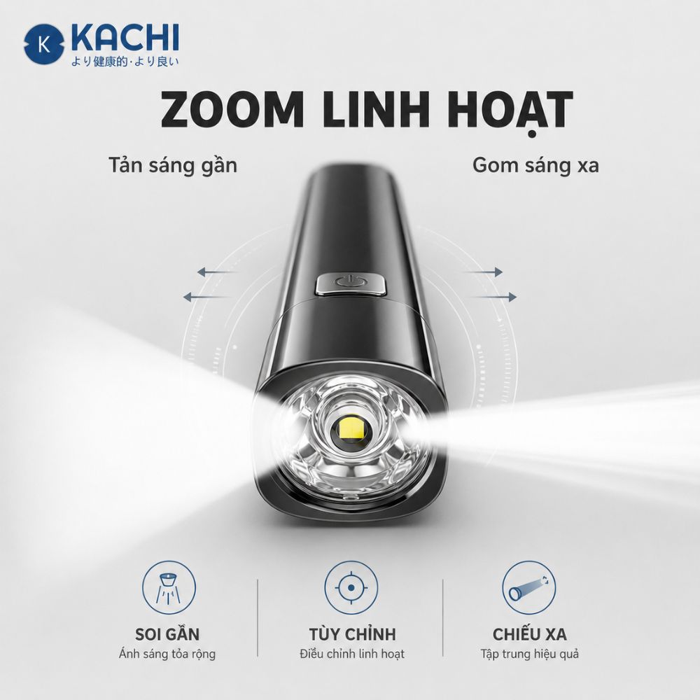 Đèn Pin Sạc Đa Năng Kachi MK425: Soi Rọi Mọi Hành Trình, Bừng Sáng Mọi Cuộc Vui_thumbnail_2